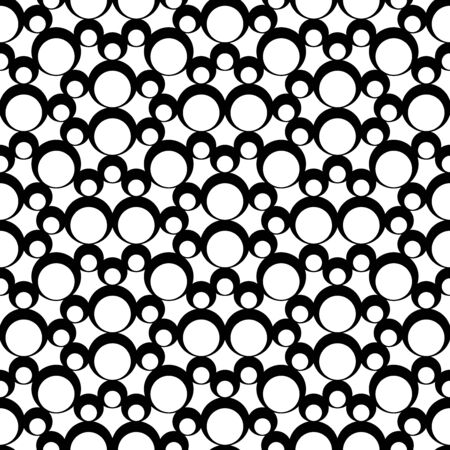 Vector hipster seamless geometry pattern, black and white abstract geometric background, subtle pillow print, monochrome retro texture, modern fashion designのイラスト素材