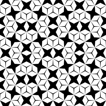 Vector hipster abstract geometry pattern, black and white seamless geometric background, subtle pillow and bad sheet print, creative art deco, simple texture, modern fashion designのイラスト素材