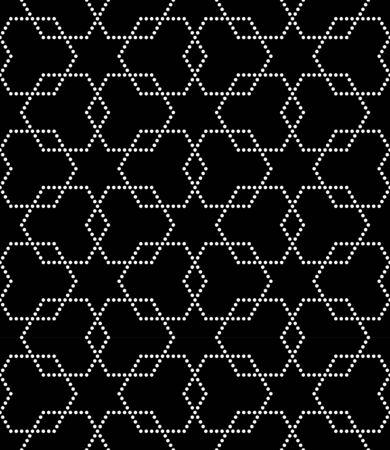 Vector modern seamless geometry pattern hexagon, black and white abstract geometric background, subtle pillow print, monochrome retro texture, hipster fashion designのイラスト素材