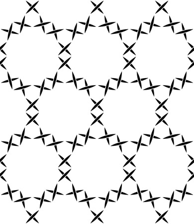 Vector modern seamless geometry pattern, black and white abstract geometric background, subtle pillow print, monochrome retro texture, hipster fashion designのイラスト素材