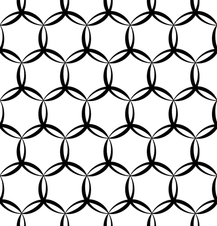 Vector modern seamless geometry pattern, black and white abstract geometric background, pillow print, monochrome retro texture, hipster fashion designのイラスト素材