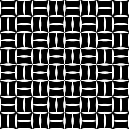 Vector modern seamless geometry pattern tile, black and white abstract geometric background, subtle pillow print, monochrome retro texture, hipster fashion designのイラスト素材