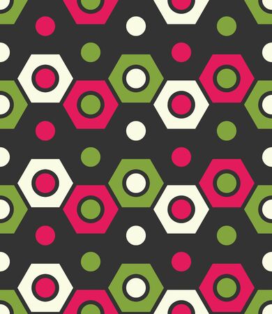 Vector modern seamless colorful geometry pattern, color abstract geometric background, pillow multicolored print, retro texture, hipster fashion designのイラスト素材