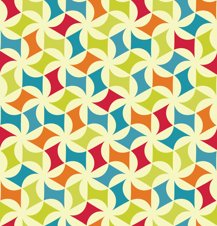 Vector modern seamless colorful geometry floral pattern, color abstract geometric background, pillow multicolored print, retro texture, hipster fashion designのイラスト素材