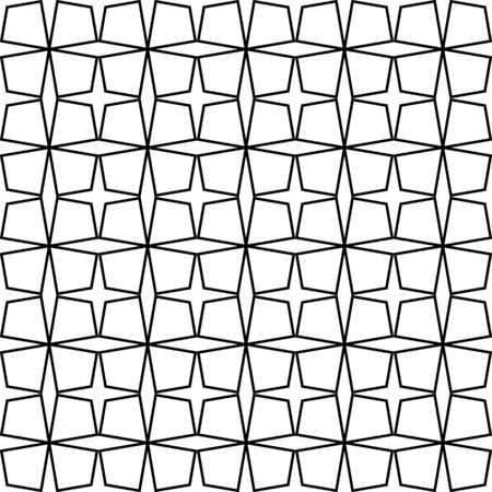 Vector modern seamless geometry pattern squares, black and white abstract geometric background, subtle pillow print, monochrome retro texture, hipster fashion designのイラスト素材