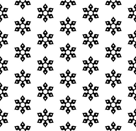 Vector modern seamless geometry pattern, black and white abstract geometric background, subtle pillow print, monochrome retro texture, hipster fashion designのイラスト素材