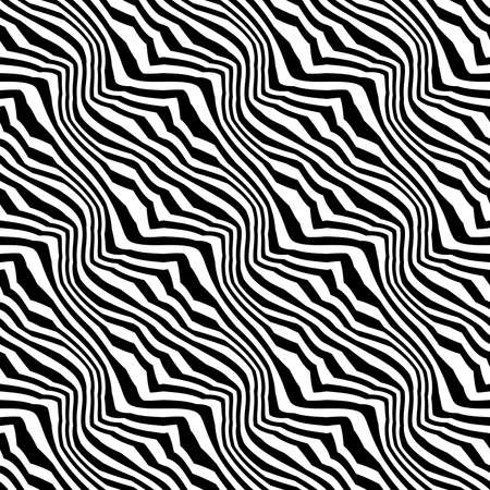 Vector hipster abstract geometry trippy pattern with stripes , black and white seamless geometric background, subtle pillow and bad sheet print, creative art deco, simple wood texture, modern fashion designのイラスト素材
