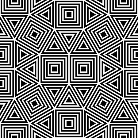 Vector hipster seamless geometry pattern grid, black and white abstract geometric background, subtle pillow print, monochrome retro texture, modern fashion designのイラスト素材