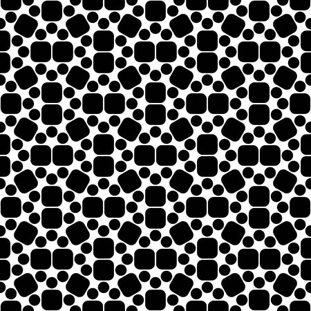 Vector hipster seamless geometry pattern, black and white abstract geometric background, subtle pillow print, monochrome retro texture, modern fashion designのイラスト素材