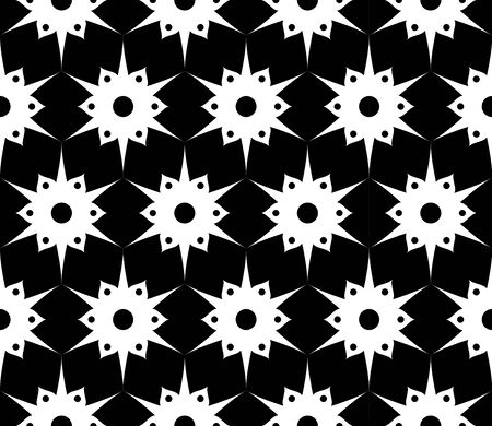 Vector modern seamless geometry pattern, black and white abstract geometric background, subtle pillow print, monochrome retro texture, hipster fashion designのイラスト素材