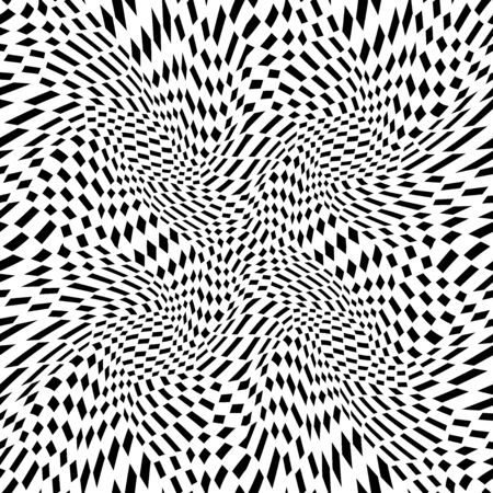 Vector hipster abstract geometry trippy pattern with 3d illusion, black and white seamless geometric background, subtle pillow and bad sheet print, creative art deco, simple texture, modern fashion designのイラスト素材