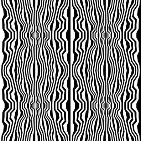 Vector hipster abstract geometry trippy pattern with stripes , black and white seamless geometric background, subtle pillow and bad sheet print, creative art deco, simple wood texture, modern fashion designのイラスト素材