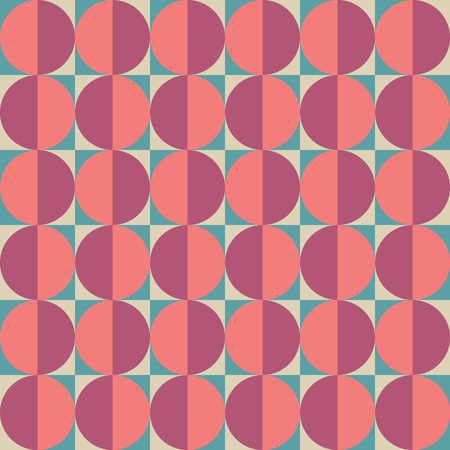 Vector modern seamless colorful geometry circle pattern, color abstract geometric background, pillow multicolored print, retro texture, hipster fashion designのイラスト素材