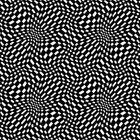 Vector hipster abstract geometry trippy pattern with 3d illusion, black and white seamless geometric background, subtle pillow and bad sheet print, creative art deco, simple texture, modern fashion designのイラスト素材