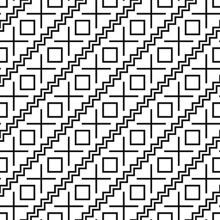 Abstract geometry black and white hipster fashion pillow squares patternのイラスト素材