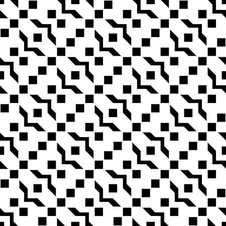 Abstract geometric black and white hipster fashion pillow squares patternのイラスト素材