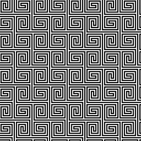 Abstract geometric black and white hipster fashion pillow maze patternのイラスト素材