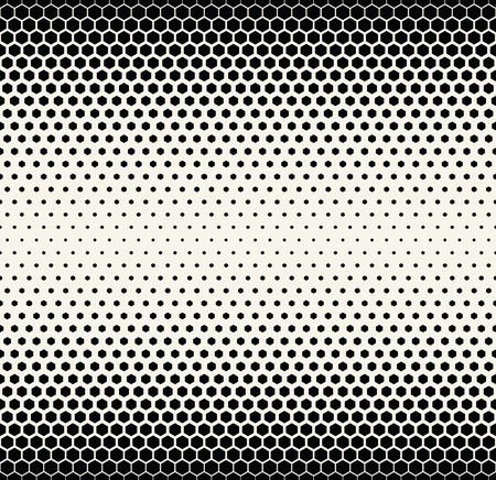 Abstract geometric black and white graphic halftone hexagon patternのイラスト素材