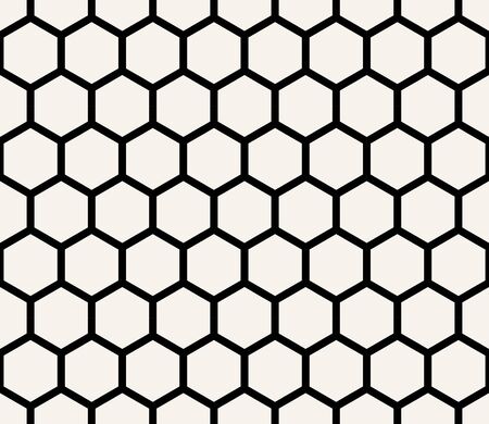 hexagon geometric black and white graphic patternのイラスト素材