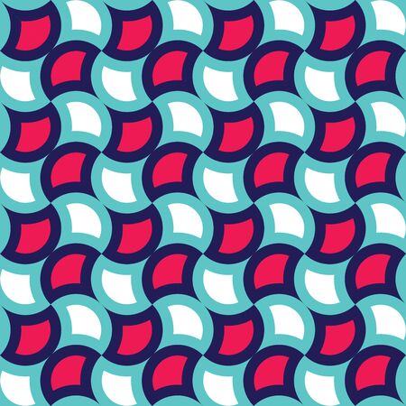 Abstract geometry hipster fashion red and blue pillow mosaic patternのイラスト素材