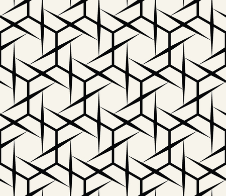 Abstract geometry black and white hipster fashion pillow hexagon grid patternのイラスト素材