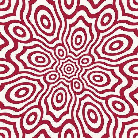 Abstract geometric hipster fashion pillow floral trippy red patternのイラスト素材