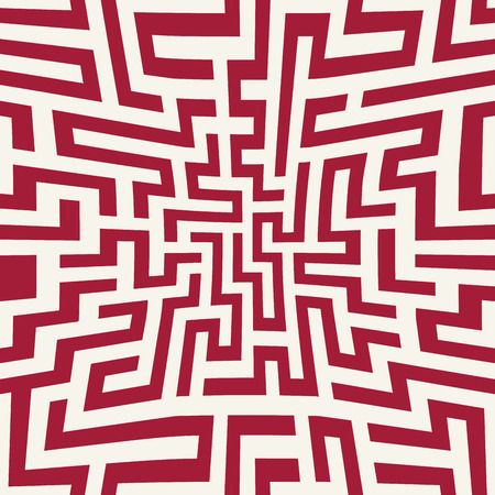 Vector graphic abstract geometry  maze pattern. red seamless geometric labyrinth background . subtle pillow and bed sheet design. unique art deco. hipster fashion printのイラスト素材