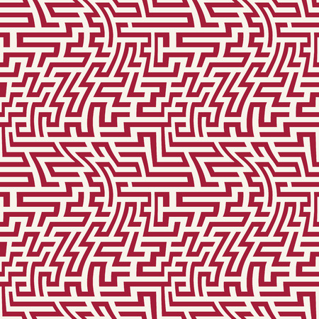 Vector graphic abstract geometry  maze pattern. red seamless geometric background . subtle pillow and bed sheet design. unique art deco. hipster fashion printのイラスト素材