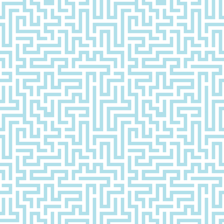 Vector graphic abstract geometry  maze pattern. blue seamless geometric labyrinth background . subtle pillow and bed sheet design. unique art deco. hipster fashion printのイラスト素材