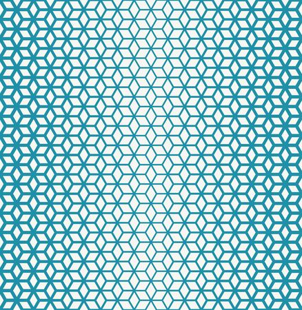 Abstract sacred geometry blue grid halftone cubes patternのイラスト素材