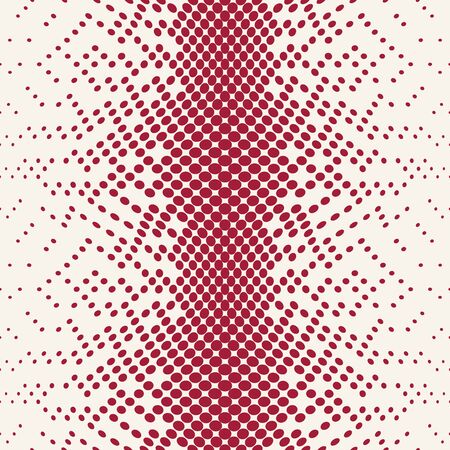 geometric circles gradient halftone seamless red patternのイラスト素材