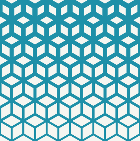 Abstract sacred geometry blue grid halftone cubes patternのイラスト素材