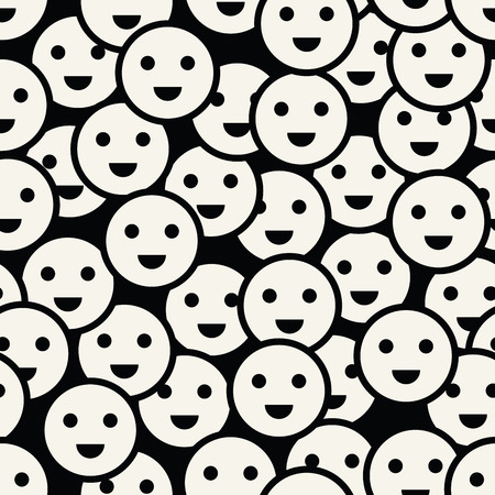abstract happy smiley seamless vector pattern backgroundのイラスト素材