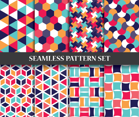 seamless geometric pattern fashion setのイラスト素材