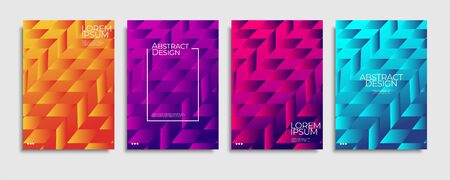 Brochure cover templates set. Minimal colorful gradient abstract background. A4 eps10 vector.