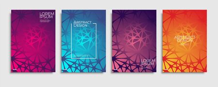 Brochure cover templates set. Minimal colorful gradient abstract background. A4 eps10 vector.