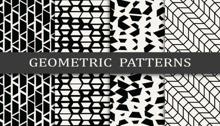 Set of geometric seamless patterns. Abstract memphis style graphic design pattern. Seamless memphis style pattern.のイラスト素材