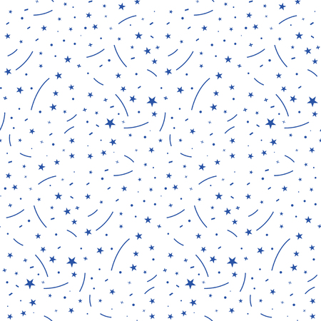 Colorful abstract confetti seamless pattern. Pop art fashion festival abstract background in memphis styleのイラスト素材