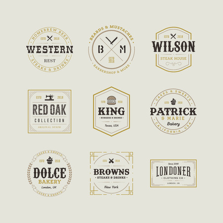Vector Retro Vintage Emblem or Logotype Design Elements Business Sign Hipster Logo Identity Templateのイラスト素材