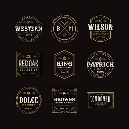 Vector Retro Vintage Emblem or Logotype Design Elements Business Sign Hipster Logo Identity Templateのイラスト素材