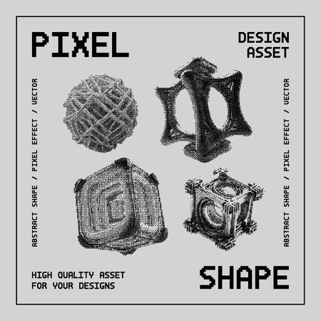 Set of vector hand drawn doodle objects. Geometric shapes.のイラスト素材