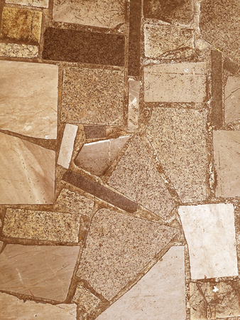 Stone Floor brown Old Paving Roads Tile Path Texture backgroundの写真素材