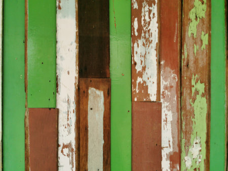 Painted old wood and plank wall texture for  colorful  backgroundの写真素材