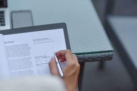 woman writingの写真素材