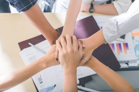 Business people meeting time working with new startup project. Idea presentation, analyze plans. Businessman and team talking and briefing of business plan and strategyの写真素材