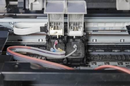 Inkjet printers used in small business, select focus.の写真素材