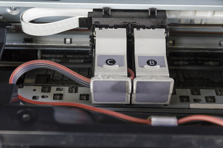 Inkjet printers used in small business, select focus.の写真素材