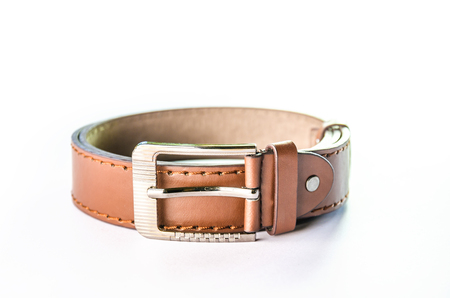 belts isolated on white backgroundの写真素材