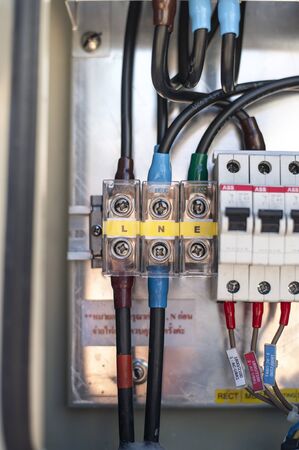 Roi Et, Thailand - January 6,2020 : Consumer unit of telephone signal control box subnet.のeditorial素材