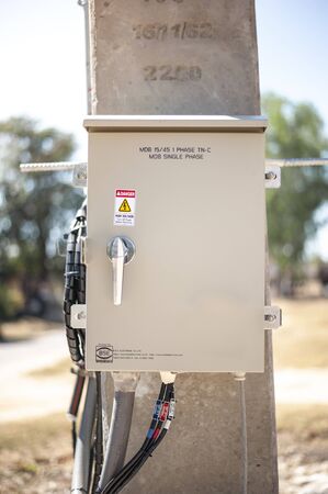 Roi Et, Thailand - January 6,2020 : Consumer unit of telephone signal control box subnet.のeditorial素材